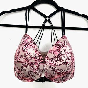 Victoria’s Secret Very Sexy Push Up Bra Tan Pink Butterfly Print 32DDD